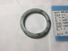 Load image into Gallery viewer, 53mm certified 100% natural Type A green white with green floating flowers jadeite bangle PD158-6291
