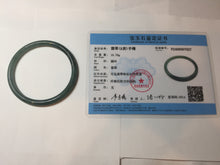 Load image into Gallery viewer, 56.5mm Certified Type A 100% Natural icy watery green/blue/black/gray slim round cut Guatemala Jadeite bangle PC67-7027

