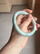 Load image into Gallery viewer, 59.8mm Certified Type A 100% Natural white/purple/green round cut jadeite Jade bangle PE123-0295
