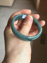 Load image into Gallery viewer, 52.8mm Certified Type A 100% Natural deep sea green/blue/gray/black Guatemala Jadeite bangle PJ32-6395
