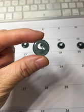 Load image into Gallery viewer, 100% natural Type A dark green blue gray Guatemala jadeite safety Guardian ring pendant PD12
