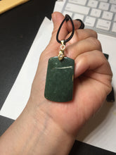 Load image into Gallery viewer, 100% Natural type A Shadow Leaf dark green Jadeite Jade safe and sound pendant group BL57
