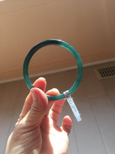 Load image into Gallery viewer, 卖了 58.3mm Type A 100% Natural icy black(冰乌鸡) blue gray Guatemala Slim Round Cut Jadeite Bangle PJ150-1376
