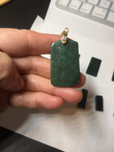 Load image into Gallery viewer, 100% Natural type A Shadow Leaf dark green Jadeite Jade safe and sound pendant group BL57
