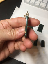 Load image into Gallery viewer, 100% Natural type A Shadow Leaf dark green Jadeite Jade safe and sound pendant group BL57
