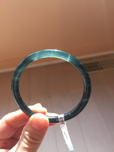 Load image into Gallery viewer, 57mm Type A 100% Natural icy black(冰乌鸡) blue gray Guatemala Slim Round Cut Jadeite Bangle PJ149-1379
