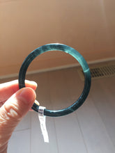 Load image into Gallery viewer, 57mm Type A 100% Natural icy black(冰乌鸡) blue gray Guatemala Slim Round Cut Jadeite Bangle PJ149-1379
