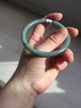 Load image into Gallery viewer, 59mm Certified Type A 100% Natural light green/blue/brown slim round cut Guatemala Jadeite bangle AA56-5836
