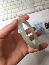 Load image into Gallery viewer, 57.6mm Certified 100% Natural light green yellow white Nephrite Bangle HT136-3368
