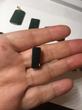 Load image into Gallery viewer, 100% Natural type A Shadow Leaf dark green Jadeite Jade safe and sound pendant group BL57
