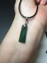 Load image into Gallery viewer, 100% Natural type A Shadow Leaf dark green Jadeite Jade safe and sound pendant group BL57
