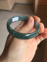 Load image into Gallery viewer, 52.8mm Certified Type A 100% Natural icy watery deep sea green/blue/gray/black Guatemala Jadeite bangle PJ31-6391
