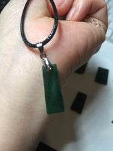 Load image into Gallery viewer, 100% Natural type A Shadow Leaf dark green Jadeite Jade safe and sound pendant group BL57
