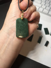 Load image into Gallery viewer, 100% Natural type A Shadow Leaf dark green Jadeite Jade safe and sound pendant group BL57
