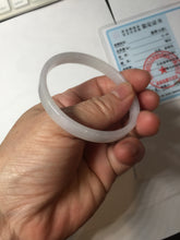 Load image into Gallery viewer, 48.7mm certified 100% natural type A light green purple white thin square style jadeite bangle PH227-0980
