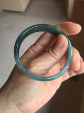 Load image into Gallery viewer, 52.8mm Certified Type A 100% Natural icy watery deep sea green/blue/gray/black Guatemala Jadeite bangle PJ31-6391
