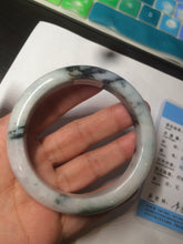 Load image into Gallery viewer, 58mm Certified Type A 100% Natural light green/white Jadeite Jade bangle S53-0441
