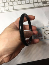 Load image into Gallery viewer, 62.5mm 100% Natural Dark Green/Black Meteorite Starry Night Sky Galaxy Nephrite Bangle HK2-0564
