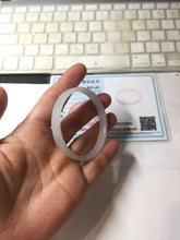 Load image into Gallery viewer, 48.7mm certified 100% natural type A light green purple white thin square style jadeite bangle PH227-0980
