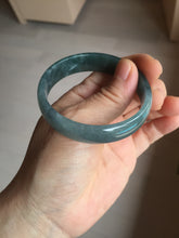 Load image into Gallery viewer, 52.8mm Certified Type A 100% Natural icy watery deep sea green/blue/gray/black Guatemala Jadeite bangle PJ31-6391
