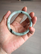Load image into Gallery viewer, 57mm certified 100% natural Type A light green with dark green floating flowers round cut jadeite jade bangle AA7-3882

