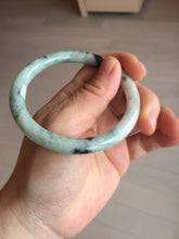 Load image into Gallery viewer, 57mm certified 100% natural Type A light green with dark green floating flowers round cut jadeite jade bangle AA7-3882
