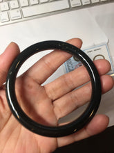 Load image into Gallery viewer, 62.5mm 100% Natural Dark Green/Black Meteorite Starry Night Sky Galaxy Nephrite Bangle HK2-0564
