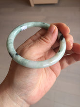 Load image into Gallery viewer, 57mm certified 100% natural Type A light green with dark green floating flowers round cut jadeite jade bangle AA7-3882
