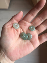 Load image into Gallery viewer, 14-15mm Type A 100% Natural icy watery dark green black gray(淡油青) Jadeite Safety Guardian Button donuts pendant PF20 Add on item.
