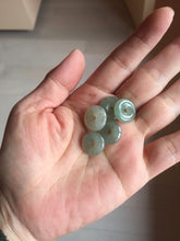 Load image into Gallery viewer, 14-15mm Type A 100% Natural icy watery dark green black gray(淡油青) Jadeite Safety Guardian Button donuts pendant PF20 Add on item.
