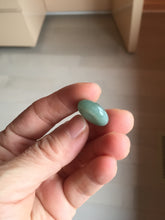 Load image into Gallery viewer, 18mm Type A 100% Natural light green blue Jadeite Safety Guardian Button donuts pendant PF23
