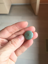 Load image into Gallery viewer, 18mm Type A 100% Natural light green blue Jadeite Safety Guardian Button donuts pendant PF23
