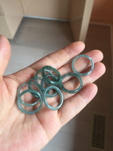 Load image into Gallery viewer, 17.5mm 7 1/4 100% natural type A icy watery green/blue icy watery Guatemala jadeite jade band ring group PJ33
