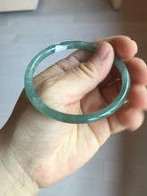 Load image into Gallery viewer, 56.5mm Certified Type A 100% Natural icy watery spring-water green/blue/gray Guatemala slim round cut Jadeite bangle PA105-5541
