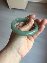 Load image into Gallery viewer, 57.1mm Certified Type A 100% Natural Oily Dark Green Gray Black(油青) Jadeite Jade Bangle PH262-7158
