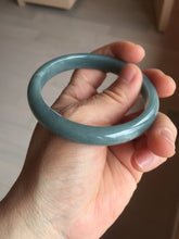 Load image into Gallery viewer, 57.5mm Certified Type A 100% Natural deep sea dark green/purple/blue/gray/black Guatemala Jadeite bangle PB114-6421
