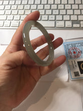 Load image into Gallery viewer, 卖了  54mm Certified 100% Natural icy gray black (灰冰) nephrite jade bangle HT137-3358
