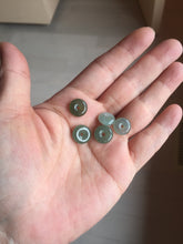 Load image into Gallery viewer, 11mm Type A 100% Natural icy watery oily dark green gray black(老油青) SMALL Jadeite Safety Guardian Button donuts pendant PF22 Add on item
