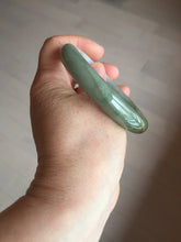 Load image into Gallery viewer, 57.4mm certified Type A 100% Natural dark green gray black white with floating seaweed Jadeite Jade bangle BS25-7689
