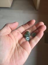 Load image into Gallery viewer, 11mm Type A 100% Natural icy watery oily dark green gray black(老油青) SMALL Jadeite Safety Guardian Button donuts pendant PF22 Add on item
