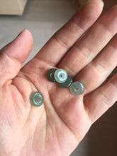 Load image into Gallery viewer, 11mm Type A 100% Natural icy watery oily dark green gray black(老油青) SMALL Jadeite Safety Guardian Button donuts pendant PF22 Add on item
