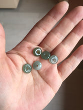 Load image into Gallery viewer, 11mm Type A 100% Natural icy watery oily dark green gray black(老油青) SMALL Jadeite Safety Guardian Button donuts pendant PF22 Add on item
