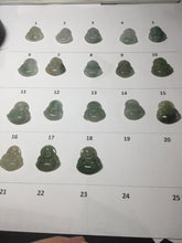 Load image into Gallery viewer, 100% Natural type A icy watery oily dark green(油青) happy Buddha jadeite pendant BS126
