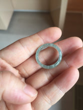 Load image into Gallery viewer, 17.5mm 7 1/4 100% natural type A icy watery green/blue icy watery Guatemala jadeite jade band ring group PJ33
