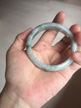 Load image into Gallery viewer, 54.9mm Certificated light green/purple with green floating flowers  jadeite jade bangle S84-7072
