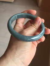 Load image into Gallery viewer, 61mm Certified Type A 100% Natural deep sea dark green/blue/gray/black Guatemala Jadeite bangle PB113-6424

