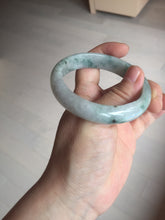 Load image into Gallery viewer, 54.9mm Certificated light green/purple with green floating flowers  jadeite jade bangle S84-7072
