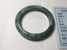 Load image into Gallery viewer, 56.5mm Certified Type A 100% Natural Woodland Green Jadeite Bangle PH230-0263
