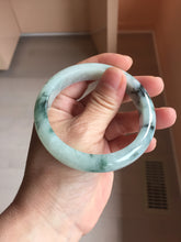Load image into Gallery viewer, 56.5mm Certified 100% natural Type A light green with green floating flowers jadeite jade bangle PH241-7292
