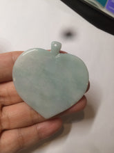 Load image into Gallery viewer, Type A 100% Natural light green/white Jadeite Jade Buddha in my heart Pendant AX34
